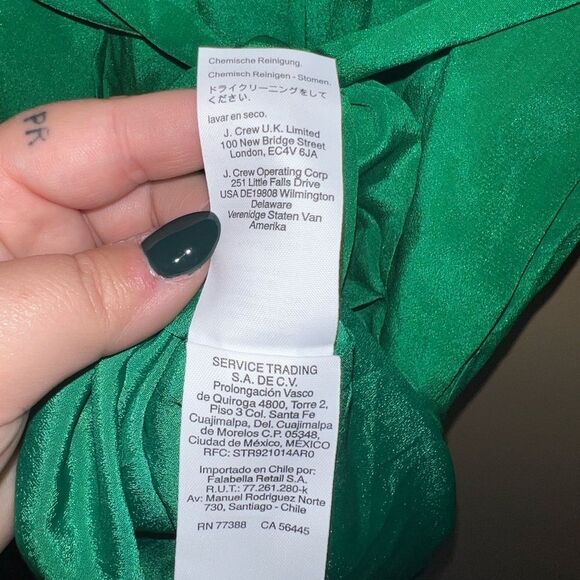 J. Crew Green Midi Dress with White Accents - Picture 5 of 7